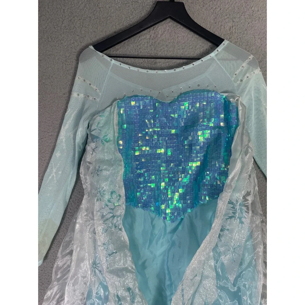 Disney Chasing Fireflies Elsa Costume Girls XL 14-16 Frozen Blue Sequin Dress